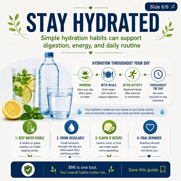 Stay hydrated with simple water and hydration reminders.