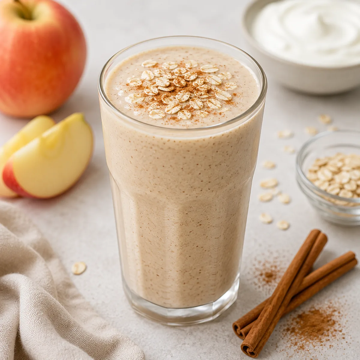 Apple, Cinnamon, Oat and Yogurt Smoothie
