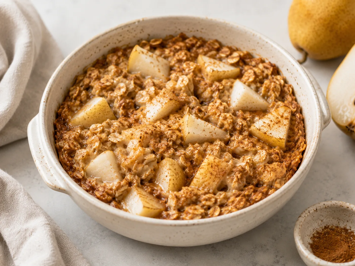 Baked Oatmeal with Pear and Cinnamon