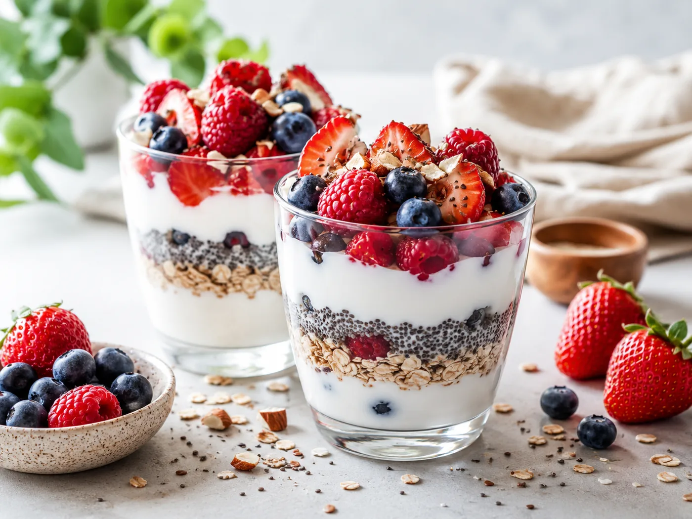 Berry Yogurt and Chia Cups