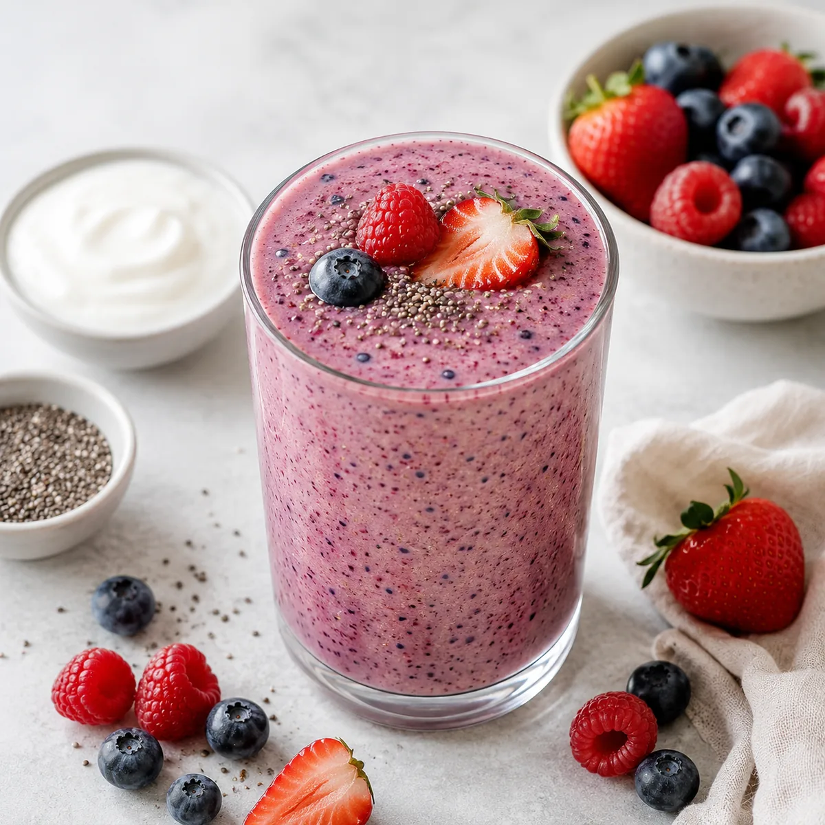 Berry, Yogurt and Chia Smoothie