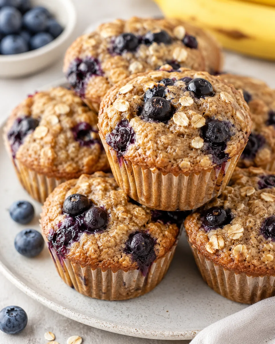 Blueberry, Banana and Oat Muffins