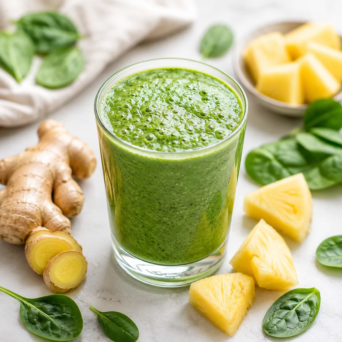 Pineapple, Ginger and Spinach Smoothie