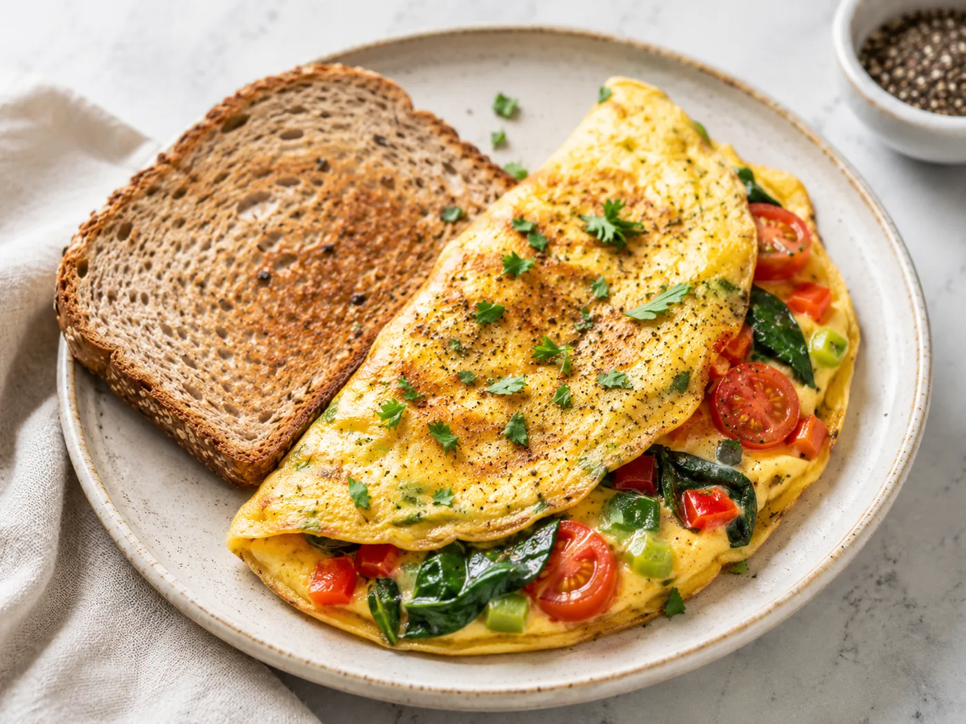 Vegetable Omelette with Whole-Grain Toast